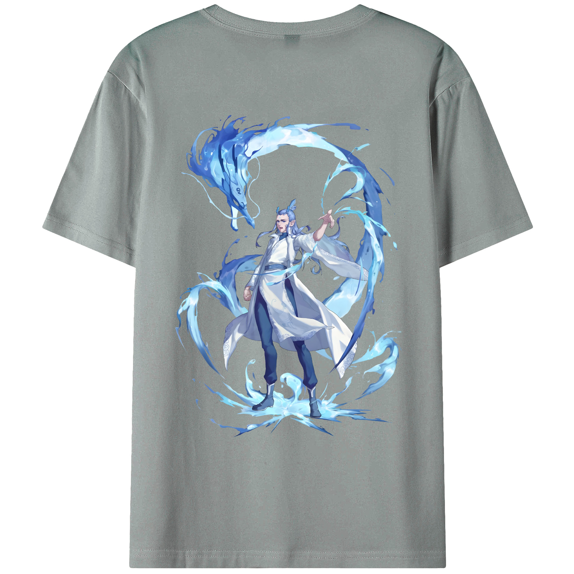 （画像用） Ne Zha 2 ナタ 魔童の大暴れ 綿100％ メンズ半袖Tシャツ（バックプリント） 通気性
